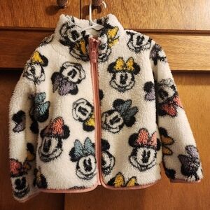 Minnie mouse fleece zip up jacket